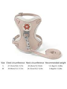 1 pieza Arnés para mascotas estilo chaleco con correa de tracción para gato, correa antiescape para perro pequeño