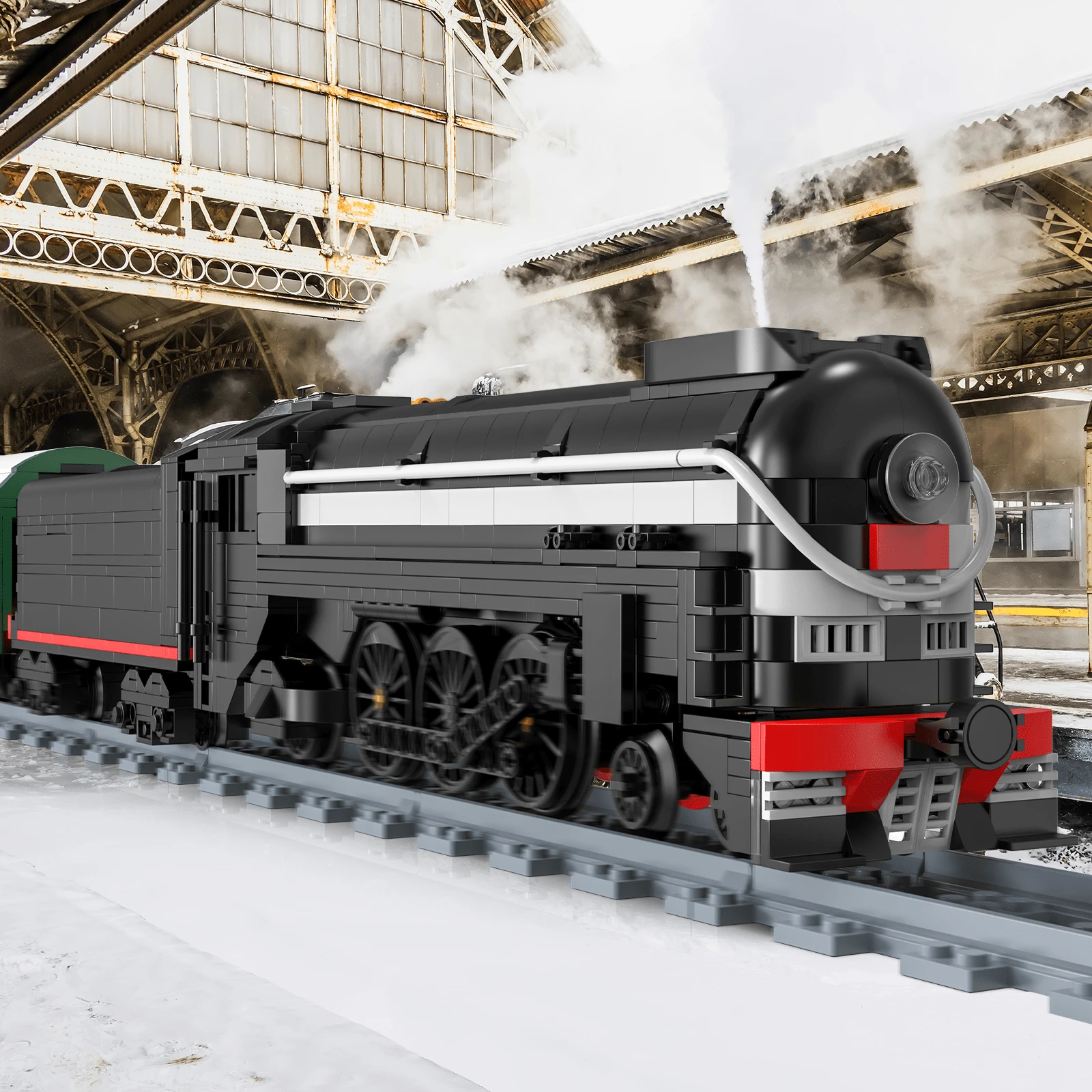 JMBricklayer Kit Treno Steampunk 2 In 1 Con Fermalibri – 1379 Pezzi, Modello Da Costruire Per Adulti, Decorazione Per Libreria E Casa