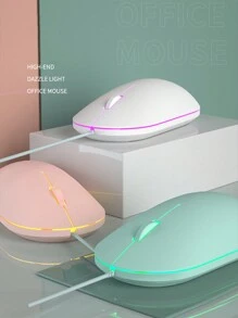 Ratón USB con cable lindo, mini y silencioso, diseño ergonómico, ratón óptico USB, creativo para computadora, portátil PC - Multicolor - Ver 1