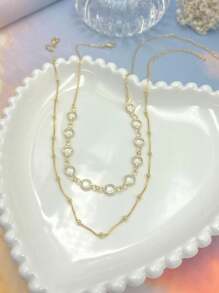 KIT 2 Choker Colar de bola Tifanny delicado + Colar Com bolinhas transparentes  banhado a prata 925a ouro 18K