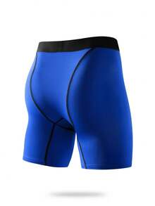 Men's Sports Compression Shorts, Tight Fitting Workout Shorts For Fitness, Running, Exercise - Blue - View 2