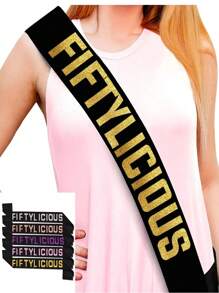 Foulard en satin noir et or paillettes - Cinquante ou quarante ans, fournitures pour fête d'anniversaire 50e/40e joyeux, idées et décorations, Noël