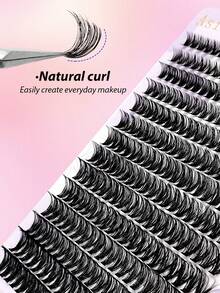 Asiteo 280 Pcs 40D DIY Eyelashes Natural  Extension Thick Volume Individual Cluster Lashes And Brush Tools, Lash Clusters Kit - Multicolor - View 3