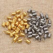 20pcs Stainless Steel Spring Crimp Clasps Leather Cord Ends End Caps Connectors For DIY Bracelet Necklace Jewelry Making