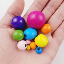 6-300 pezzi di colorate perline rotonde di legno, 4-25mm, dipinte, accessori per gioielli fai-da-te e artigianato