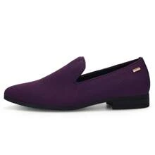 Mens Loafers Dress Shoes Slip On Driving Shoes Tuxedo Suit Shoes - Màu tím - Xem 4