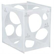 1入氣球測量盒，塑料測量方塊，氣球尺寸器，圓球測量盒，適用於氣球裝飾、婚禮、生日和開幕典禮，11個孔位 - 彩色 - 查看 9