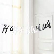 Banderín de una sola pieza para fiesta de cumpleaños, pancarta de decoración de fiesta colgante HAPPY con tiras, letras de la bandera para accesorios de decoración - Multicolor - Ver 12