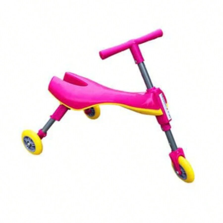 Bicicleta Plegable Para Interiores Y Exteriores Para Niños Pequeños Triciclo Deslizante No Requiere Montaje - Rosa - Ver 1