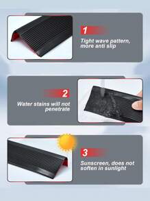 1 Piece Stair Nosing,L-Shaped Vinyl Stair Nosing Rubber Stair Nosing Non-Slip Self-Adhesive Stair Edge Protector, Step Edge Trim Strips For Indoor & Outdoor - Black - View 6