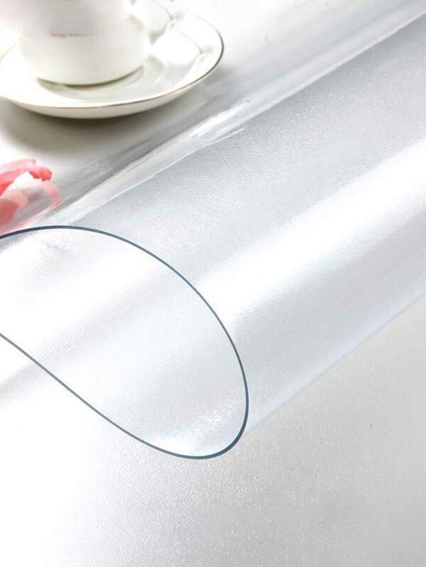 1pc 2mm Thick Matte PVC Crystal Table Cover, Modern Square/Rectangle, Odorless, Anti-Bacterial, Waterproof, Oil-Proof, Scratch-Resistant, Heat-Resistant, Easy To Clean, Suitable For Coffee Table, Entryway, TV Stand, Computer Desk, Plastic Tabletop Protective Mat
