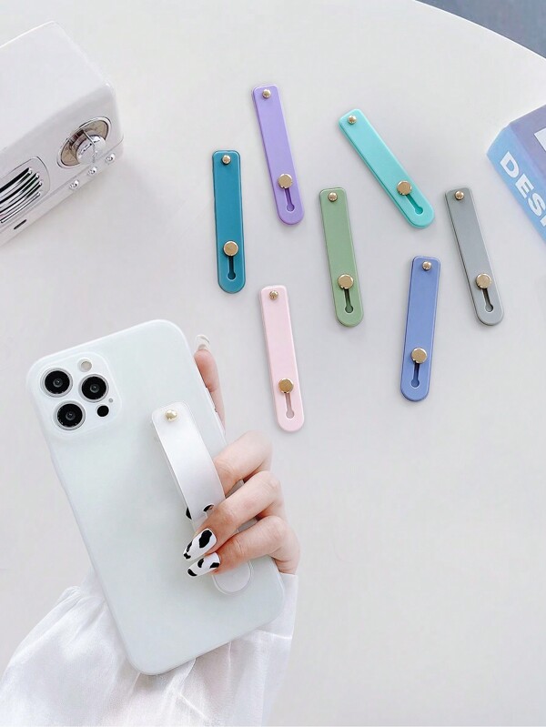 1pc Solid Color Phone Ring Holder & Stand, Silicone Phone Case Accessory With Finger Ring, Universal For All Phones