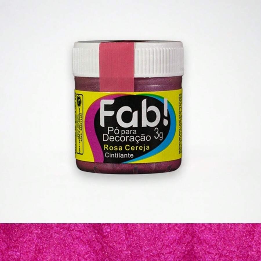 Corante Em Po Brilho Para Decoracao De Bolo Rosa Cereja - Rosa chiclete - Visão 1