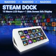 Stream Deck .2 Blanco - Controlador de estudio, 15 teclas macro, desencadena acciones en aplicaciones y software como OBS, Twitch y talla grande, funciona con  y PC - Blanco - Ver 2