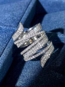 1 PC Fashion Cubic Zirconia Ring For Women For Wedding Engagement Anniversary Party Jewelry Valentine's Day Gift,Mom,Mother,Mother's Day,Gift