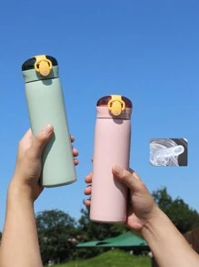 1 bình nước cách nhiệt chân không Bounce bằng thép không gỉ, cốc đựng ống hút di động ngoài trời, thiết kế đơn giản cho ngày tựu trường - Nhiều màu - Xem 2