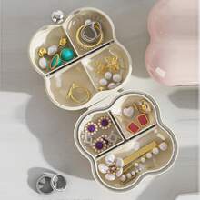 A Portable Jewelry Box For Travel, Cotton Candy, Cream, Wind Earrings, Jewelry Storage Box - Multicolor - View 5