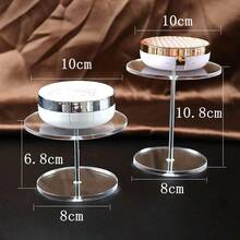 Round PlaTe Jewelry Display Stand Riser Acrylic Cosmetics Showing Rack Shelf Little Doll Model Perfume Storage Case Holder Black Clear White Bracelet Organizer Props - Multicolor - View 14