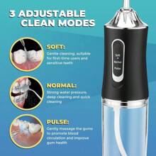 Irrigador Bucal Eléctrico Portátil Con 4 Boquillas, Carga Usb Y 3 Modos Inteligentes, Irrigador Bucal De Mano Totalmente Automático Para Limpieza De Dientes Y Cuidado Dental En El Hogar - Rosa - Ver 6