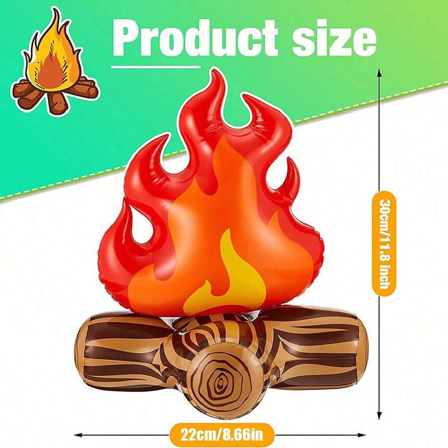 1PC PVC Inflatable Campfire Model, Camping Props Bonfire Party Decoration, Artificial Flame Indoor Camping Overnight Posing Props, Garden Decoration Props Flame Model - Bonfire - View 1