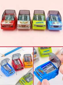 1/2/5 piezas Sacapuntas en forma de coche, regalo creativo de papelería para niños y estudiantes, artículos de papelería divertidos (color aleatorio) - Multicolor - Ver 6