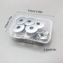 Computerized Flat Aluminum Shuttle Set With Imported Teflon Coated Plastic Bobbin And Jack, Original Shuttle Sewing Accessories - Silver - View 12