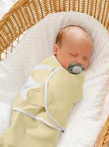 GLLQUEN BABY 3件装有机棉婴儿襁褓睡袋，适合新生儿至0-3个月婴儿，婴儿襁褓包裹巾，婴儿襁褓毯（小号），保护宝宝的嘴巴和手。 - 黃色&粉紅色&灰色 - 查看 10
