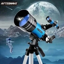 AFTERWAVE F30070 High-Definition astronomiskt teleskop med hög förstoring med 70 mm flerskiktsbeläggning med stor bländare, upp till 150x förstoring, perfekt för astronomientusiaster, perfekt för stjärnskådning och gåva för månskådning - Blå - Visa 1