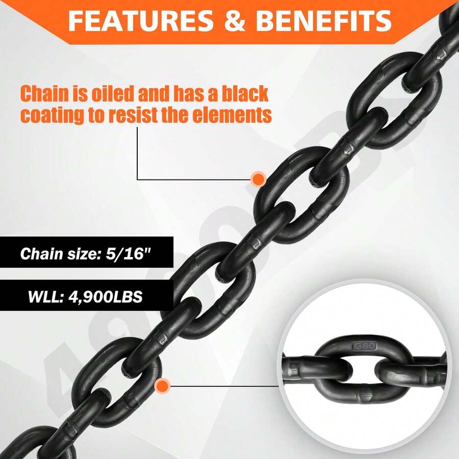 G80 Transport Binder Chain Safety/Binder Chain With Clevis Grab Hooks