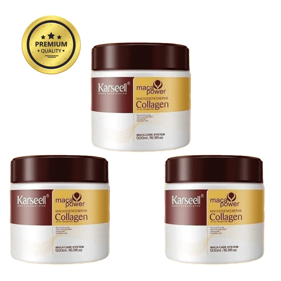 Karseell Colageno 3 piezas Jumbo Tratamiento Capilar reparador para cabello dañado - Camel - Ver 1