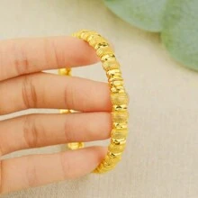 4 stuks 24k gouden Bean Design armbanden, Dubai damesmode armbanden, Arabische en Afrikaanse huwelijksgeschenken, bedankje leraar cadeau