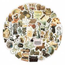 60入組復古風格貼紙，可用於剪貼簿、日記、筆記本、汽車杠、滑板、水瓶、電腦、手機、卡通、安全帽、汽車貼紙和貼花 - 彩色 - 查看 7