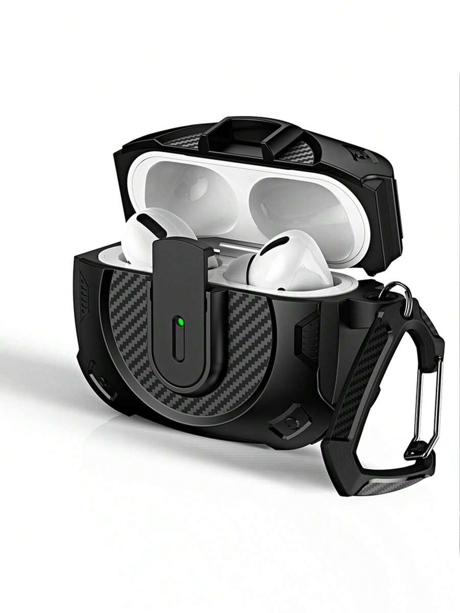Un nuevo estuche protector para Apple AirPods de PC + TPU con portallaves, compatible con el estuche de carga de Apple AirPods 1 y 2
