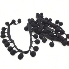1 rollo/10 yardas Encaje de borlas de pompones con borlas de bola para ropa, cortinas y decoraciones de costura DIY a mano