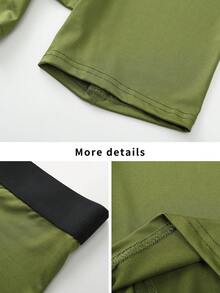 Quần short bó thể thao nam, quần short tập luyện bó sát dành cho thể hình, chạy bộ, tập thể dục - xanh quân đội - Xem 8