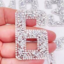 0-9 Digital Silver White Rhinestone Self-Adhesive Letter Patch Iron Sticker Clothing Badge Sticker Clothing Bag Shoes DIY Creative Gift Decoration - Silver - View 8