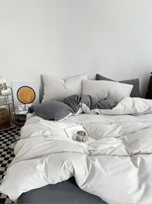 Bộ 3 vỏ chăn thân thiện với da màu trắng và xám đậm - Nhiều màu - Xem 7