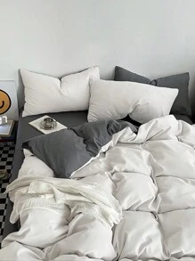 Bộ 3 vỏ chăn thân thiện với da màu trắng và xám đậm - Nhiều màu - Xem 1