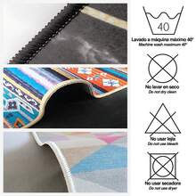 Well Home Tappeto in poliestere stampato 80 x 120cm modello Nine grey - Multicolore - Visualizzare 4