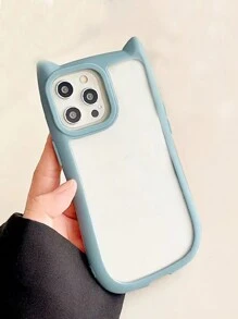 1pc Black/Pink Cute Cat Shaped 2 In 1 Protective Phone Case, With Detachable Long Strap Waterproof Shockproof Anti-Fall Scratch Resistant