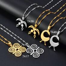 1 Peça Colares de Símbolos Africanos Akofena Dwennimmen Adinkra Sankofa Estilo de joias Ganesas Retrô - Multicolorido - Visão 11