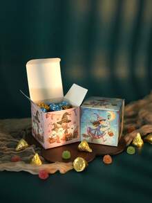 24piezas Cajas para dulces de Halloween con lindos diseños de calabaza y fantasma, Mini cajas para dulces para truco o y detalles para fiesta de Halloween - Multicolor - Ver 3