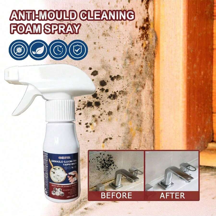 1/2pcs 60ml Foam AntiMildew Spray, Mildew Stain Remover Cleaner