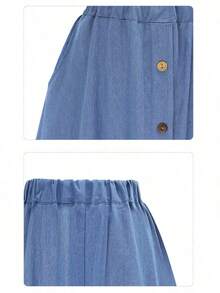 Women Denim Skirts - Baby Blue - View 4