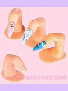 50 Pzs Dedos De Uñas Practica Para Diseños Uñas Muestrio - Beis - Ver 6