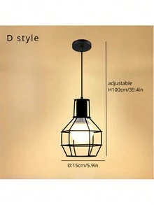 Đèn chiếu sáng mặt dây chuyền trang trại E27/E26 cho công nghiệp, nhà bếp, phòng ăn, phòng ngủ, quầy bar và bồn rửa - Đèn chiếu sáng mặt dây chuyền màu đen/trắng có thể điều chỉnh - Chiếu sáng thời trang và thiết thực - Đèn chùm 1 - Xem 11