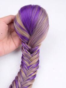 16 Inch Fishbone Braid Ponytail Extensions Synthetic Ponytail Fishtail Drawstring Ponytail Clip In Wig DIY Ponytails Straight Clip-In Hair Extension Wigpieces For Daily Use - Piano Color - View 4