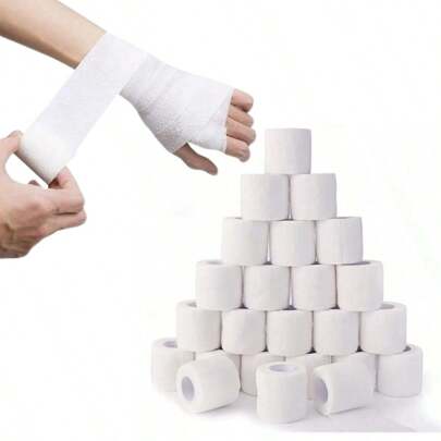 18 cuộn băng thun thể thao, băng vải không dệt mềm mại, thoáng khí, thích hợp cho bóng đá, bóng rổ, thể hình, cử tạ, đấm bốc, dùng để nén cổ tay, mắt cá chân, ngón tay và các khớp khác
