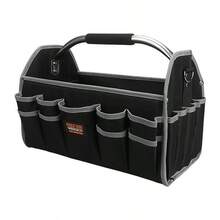 Heavy Duty Tool Bag For Electricians Work Kit Open Top Softsided 16 Inch Foldable Storage Tool Organizer Tools Bag Tool Box Sewing Bag Travel Essentials - Black - View 5