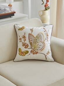 1pc Butterfly Embroidery Pillowcase, Suitable For All Seasons, Home Decor For Living Room And Indoor Use - Multicolor - View 10